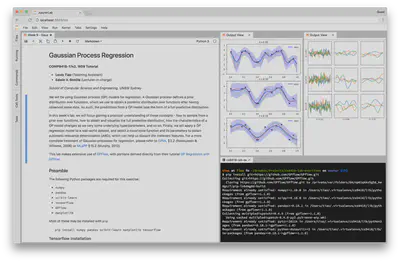Lab exercise on Gaussian Process Regression, running in JupyterLab.